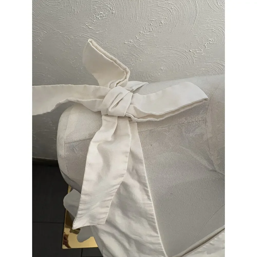 Express White Peplum Top With Bow Accents Size XS Coquette - Picture 2 of 7